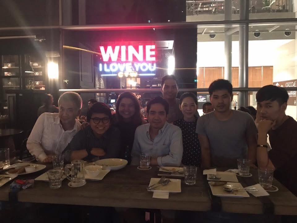 OgilvyOne colleagues at dinner